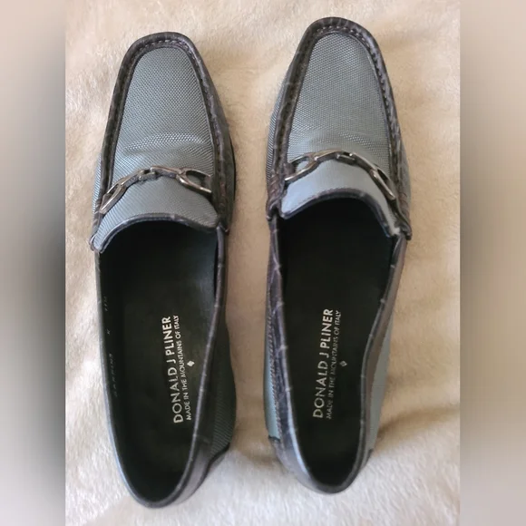 Donald J Pliner Darrin 3-K Dark Gray King Fabric Loafers - Size 11.5 Donald J Pliner Darrin 3-K Dark Gray King Fabric Loafers  main image 2
